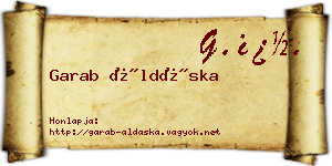 Garab Áldáska névjegykártya